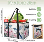 Reusable Grocery Bags Heavy Duty Shopping Bags Foldable Large Tote Bags with Long Handles & Hard Bottom