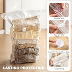 8 Pack Vacuum Storage Bags Jumbo, Vacuum Seal Bags for Clothing, 1 Jumbo+2 Large+2 Medium+3 Small, 80% Space Saver Bags for C