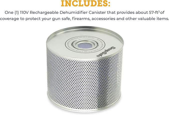 SnapSafe Reusable Canister Dehumidifier, 75902 - Portable, Easy to Use Moisture Absorbers for Gun Safes & Cabinets - Prevent