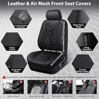 CAR PASS 3D Foam Mesh Leather Car Seat Covers Front Seats, Breathable Two Front Seat Cover for Cars, Comfortable Universal Fi