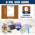 XXL Jumbo 47''X35'' Vacuum Storage Space Bags Extra Large for Blanket Bedding Comforters with Hand Pump (6 Pack)