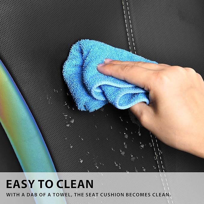 CAR PASS Back Seat Covers, Nappa Leather Rear Seat Bench Cushion Waterproof Breathable Back Row Protector Universal Fit for C