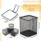 Colingmill 6 Sets Pegboard Cups with Hooks Pegboard Pencil Holder Bin Organizer Black Square Peg Board Accessories Metal Penc