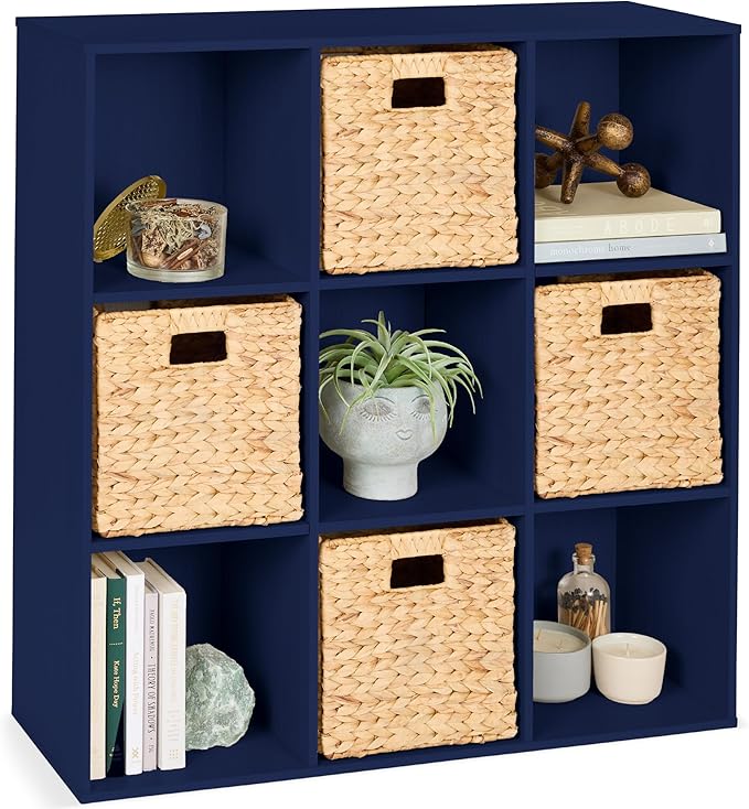Best Choice Products Kids Bookcase 9-Cube Storage Organizer, 13.5in Shelf Opening, Bookshelf, Toy Storage, Customizable w/ 3 