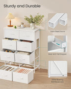 SONGMICS Dresser for Bedroom, Chest of Drawers, Steel, MDF, 8 Non-Woven Fabric Drawers, Storage Organizer Unit, Closet, Entry
