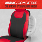 Motor Trend Red/Black Waterproof Seat Covers for Front Seats – Premium Neoprene Red Seat Covers, Car Seat Protectors with Rem