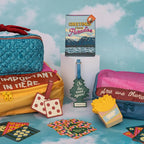 ban.do Getaway Suitcase Tag Set of 2 for Travel, Novelty Shaped Durable Vegan Leather Luggage Identifier (Road Trip)