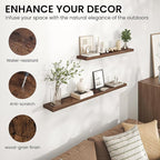 Heimlove 24 Inch Floating Shelves for Wall,Mounted Storage Wood Shelves with Invisible Brackets Hanging Shelf for Bedroom,Liv