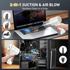 KMM Handheld Car Vacuum Cleaner, 9000PA Vacuum Cleaner & Air Duster, 120W High Power Vacuum Portable Cordless, Hand Held Vacu