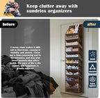 10 - Pocket Over - the - Door Hanging Shoe Organizers & Rack, Made of Sturdy 600D Oxford + Non - Woven Fabric, Space - Saving