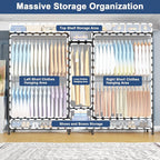Ulif E12C Max Heavy Duty Closet Organizer System，Freestanding Clothing Rack, Adjustable Garment Rack 83" W x 16" D x 76.5" H 