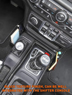 Savadicar GT-2 Shifter Storage Box with Microfibers, American Flag Gear Shift Tray, Center Console Organizer for 2018-2025 Jeep Wrangler JL JLU 4XE & Gladiator JT, Interior Accessories, Black,1 PC