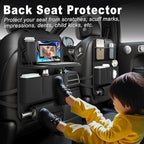 Car Seat Organizers,Multi-functional Back Seat Protectors, Storage Pouches, Child kicking prevention and Tray Holders (for Cars, Kids, Seat Back and Rear Seats) (Black, 2 Pcs)