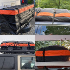 21 Cubic Car Roof Bag Heavy Duty, Waterproof Cargo Carrier Bag for All Cars with/Without Rack, Premium Car Roof Cargo Carrier with Anti-Slip Mat, 6 Door Hooks, Luggage Lock