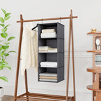 Hanging Closet Organizer, Easy Mount Foldable 4-Shelf Hanging Closet Wardrobe Storage Shelves, Clothes Handbag Shoes Accessor