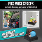 Heavy Duty Storage Organizer for Vehicle Trunk, Garage, Under Sink Organizer, Recycled Plastic, Made in USA (Black)