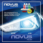 Novus Clear in Five Headlight Restoration Kit, 2 Ounce #1, 2, & 3 Bottles, Buffing Pad, Backing Pad Drill Attachment, 1,000 G