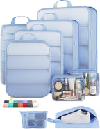 Veken 9/11 Set Compression Packing Cubes for Travel Essentials,Compressible Expandable Large Luggage Suitcase Organizer Bags 