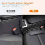 2 Pack Car Seat Gap Filler Organizer Compatible with Toyota Land Cruiser 2024 2025 Accessories,Car Gap Seat Filler Prevents Things Dropping，Seat Gap Filler with Phone Holder(Black)