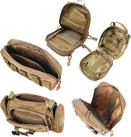 Universal Tactical Car Seat Back Organizer Bag Tactical Molle Vehicle Organizers Panel Vehicle Protector Organizers with 5 Detachable Pouches for Car Truck Ford Jeep (Model A-Khaki)