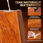 55 Inch Solid Wood Floating Shelf - 100% Solid Teak Wood Wall Shelf with Invisible Brackets - Waterproof Natural Wood Shelves