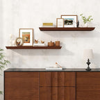 Axeman 36 Inch Floating Shelves for Wall, 9.3" Deep Crown Molding Wood Display Shelf with Heavy Duty Invisible Brackets for L