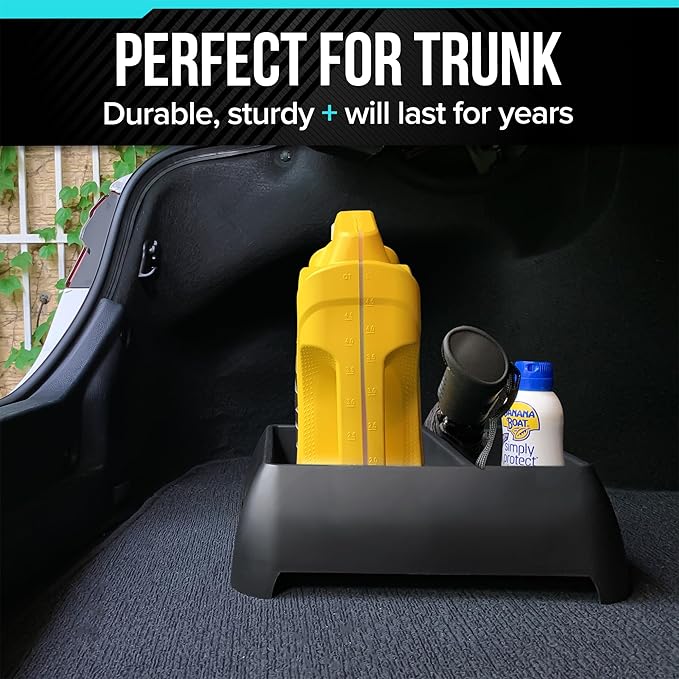 Heavy Duty Storage Organizer for Vehicle Trunk, Garage, Under Sink Organizer, Recycled Plastic, Made in USA (Black)