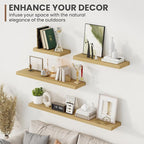 48 Inch Floating Shelves, 8 Inch Deep Floating Shelves for Wall, Hanging Shelf with Invisible Brackets, Deep Shelves for Bath