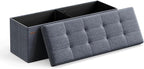 SONGMICS MAZIE Collection - 43 Inches Folding Storage Ottoman Bench, Ottoman Foot Rest, End of Bed Bench, Storage Chest, Load