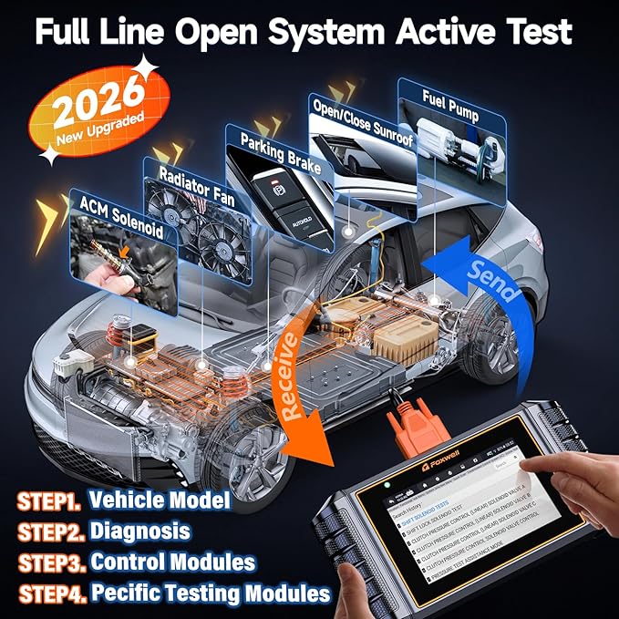 2026 FOXWELL NT726 OBD2 Scanner Diagnostic Tool, All System Bidirectional Scan Tool with TOP 12 Resets, Precise Car Diagnostic