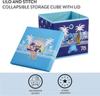 Lilo & Stitch Collapsible Storage Cube with Removable Lid,10"x10"x10" Fabric Organizer Bin for Kids’ Toys, Clothes & Accessor