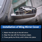 Motoforti Left Side Wing Mirror Cover for Nissan Altima 2019-2024, Car Rear View Mirror Cover Cap No.963746CA9A, Car Exterior Door Side Rearview Mirror Cap Mirror Housing, Glossy Black