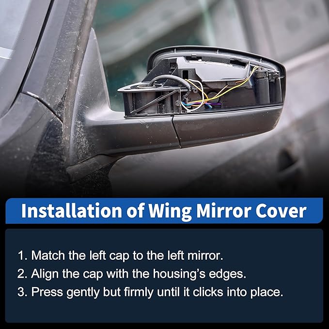 Motoforti Left Side Wing Mirror Cover for Nissan Altima 2019-2024, Car Rear View Mirror Cover Cap No.963746CA9A, Car Exterior Door Side Rearview Mirror Cap Mirror Housing, Glossy Black