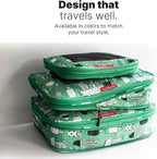 LeanTravel Premium Compression Packing Cubes for Travel - Suitcase Organizer Bags with Double Zipper & Breathable Mesh Panel 