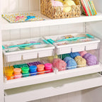 Vtopmart 24 QT Clear Plastic Craft Organizers and Storage Box with Removable Trays and Dividers,Art Supply Organizers and Sto
