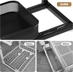 2-Pack 21.3 IN Depth Under Sink Organizer With Next-Gen Ball-Bearing Slides,Sophisticated Mesh 2-Tier Pull Out Shelf for Kitc