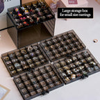 SPAKOWN Earring Organizer, Acrylic Jewelry Holder Organizer with 5 Drawers Stackable Earring Storage Case Jewelry Boxes for W