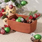 MiniArk Small Storage Baskets for Organizing | Closet Organizer Bins | Shelf Toy Basket | Woven Rope Baskets | Cube Decorativ