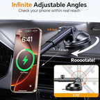Coolpow for MagSafe Car Mount Charger【Ultra Magnet】Magnetic Phone Holders for Your Car Charger【Windshield+Vent+Dash】Magnetic Wireless Car Phone Holder Mount Charger Car Accessories for iPhone 17 16 15
