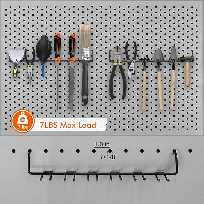 LIGHT DUST Utility Heavy Duty Pegboard Hooks - 10Pack Peg Board Accessories for Hanging Tools Fit 1/4" Peg Holes - Pegboard O