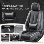 Coverado Seat Covers, Car Seat Covers Full Set, Leather Seat Covers for Cars, Car Seat Protector, Gray Car Seat Covers Front 