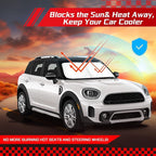 ARISMOTOR Windshield Sun Shade for Mini Countryman Cooper F60 2017-2024 2025 2026, Custom Fit Foldable Front Window Sunshade Sun Visor Protector, Block UV Rays Keep Your Car Cooler