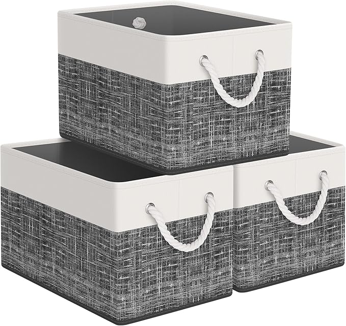StorageTastic Storage Bin,Collapsible Storage Basket For Organizing,Large Storage Boxes With Rope Handles,Storage Containers,