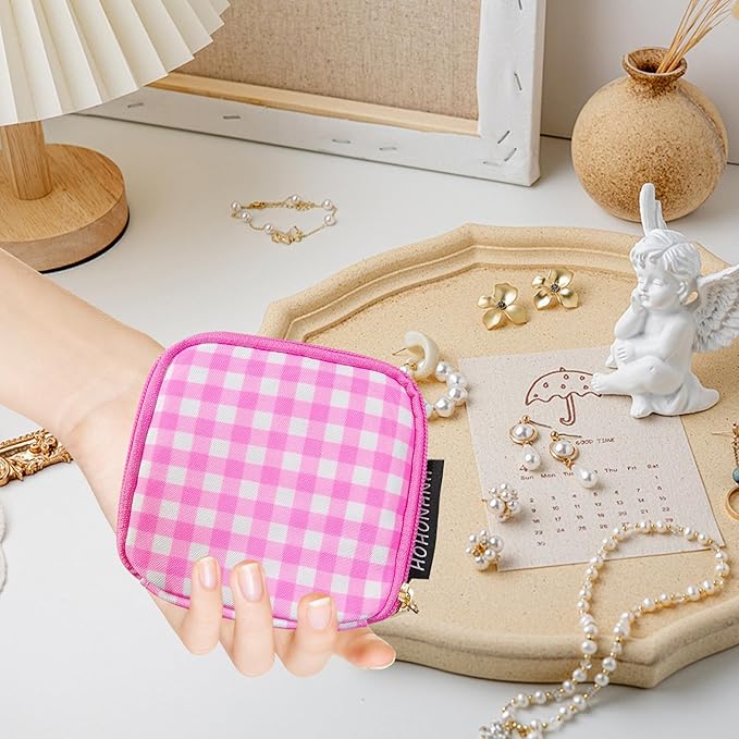 Travel Jewelry Case Small Jewelry Organizer Purse Jewelry Bag Women Jewelry Purse Double Layers for Bracelet Rings Earring Ne