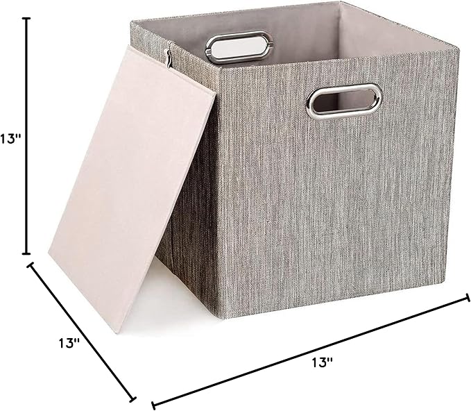 Posprica 3X Thicker Fabric Storage Cubes 13 inch Collapsible Storage Bins for Organization, Cubby Storage Baskets for Organiz