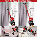 iwoly C150 Cordless Vacuum Cleaner Rechargeable with 2200mAh Detachable Battery, 18000Pa Cyclone Vacuum with HEPA Filter, Lig