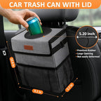 Car Trash Can Trash Bag Bin Hanging Waterproof Automotive Car Garbage Cans Leak Proof Vehicle Trash Can Grey