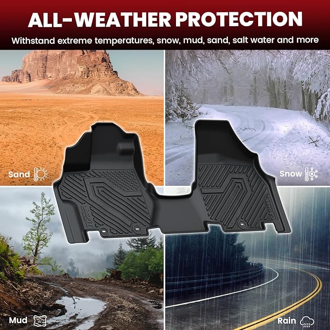 LASFIT Floor Mats for Honda Odyssey 2011-2017 (Fit 7& 8 Seaters) Mini Passenger Van, All Weather Custom Fit TPE Car Floor Liners, 1st & 2nd & 3rd Row, Black (EX-L/EX/Touring/Touring Elite/SE/LX)