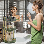 360° Rotating Makeup Organizer, Large-Capacity Skincare Make Up Storage 3 Tier Perfume Organizers Cosmetic Dresser Organizer 