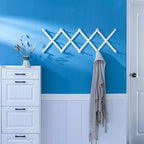 SKOLOO Hat Rack for Wall with 14 Hooks, Solid Wooden, Modern, Expandable Coat Rack Wall Mount for Coats, Hats, Bags, Baseball